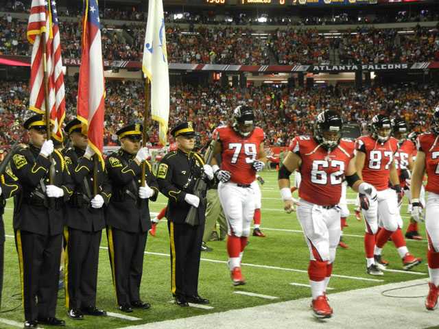 Gainesville Fire police to present colors at Falcons game