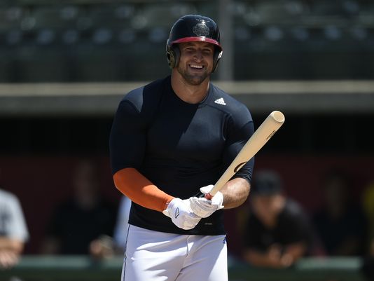 Tebow worked out in front of Major League Baseball teams on Aug. 30 in Los Angeles