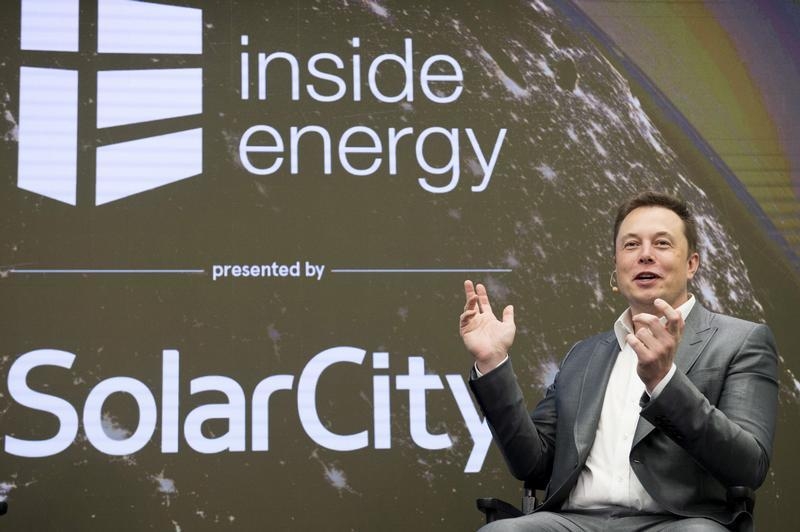 Elon Musk Chairman of Solar City and CEO of Tesla Motors speaks at SolarCity's Inside Energy Summit in Manhattan New York