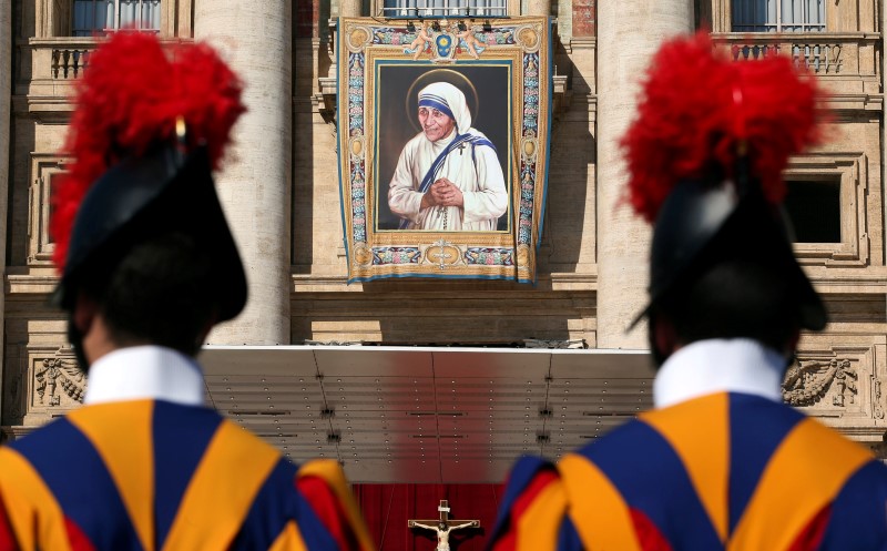 Mother Teresa of Calcutta known as the'saint of the gutters during her life was declared a saint of the Roman Catholic Church by Pope Francis on Sunday fast-tracked to canonization just 19 years after her death