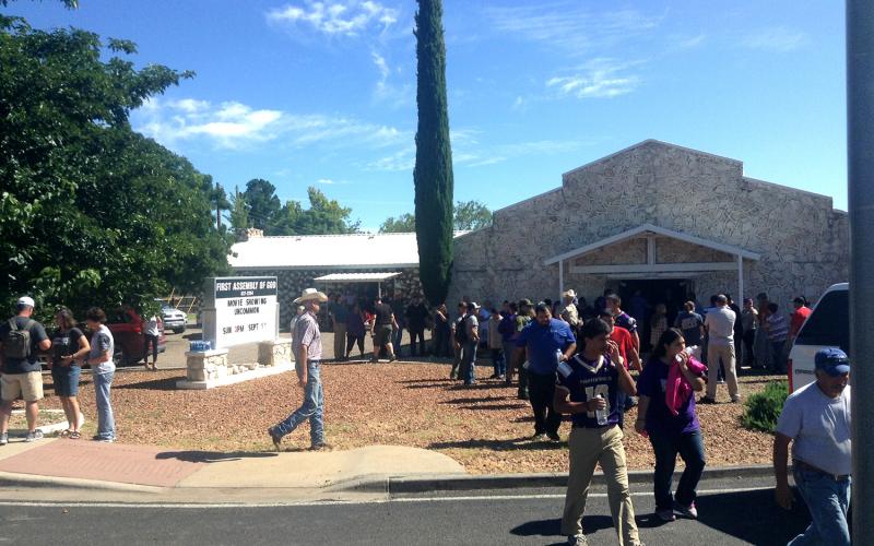 Parents picking up students evacuated after a shooting at Alpine High School