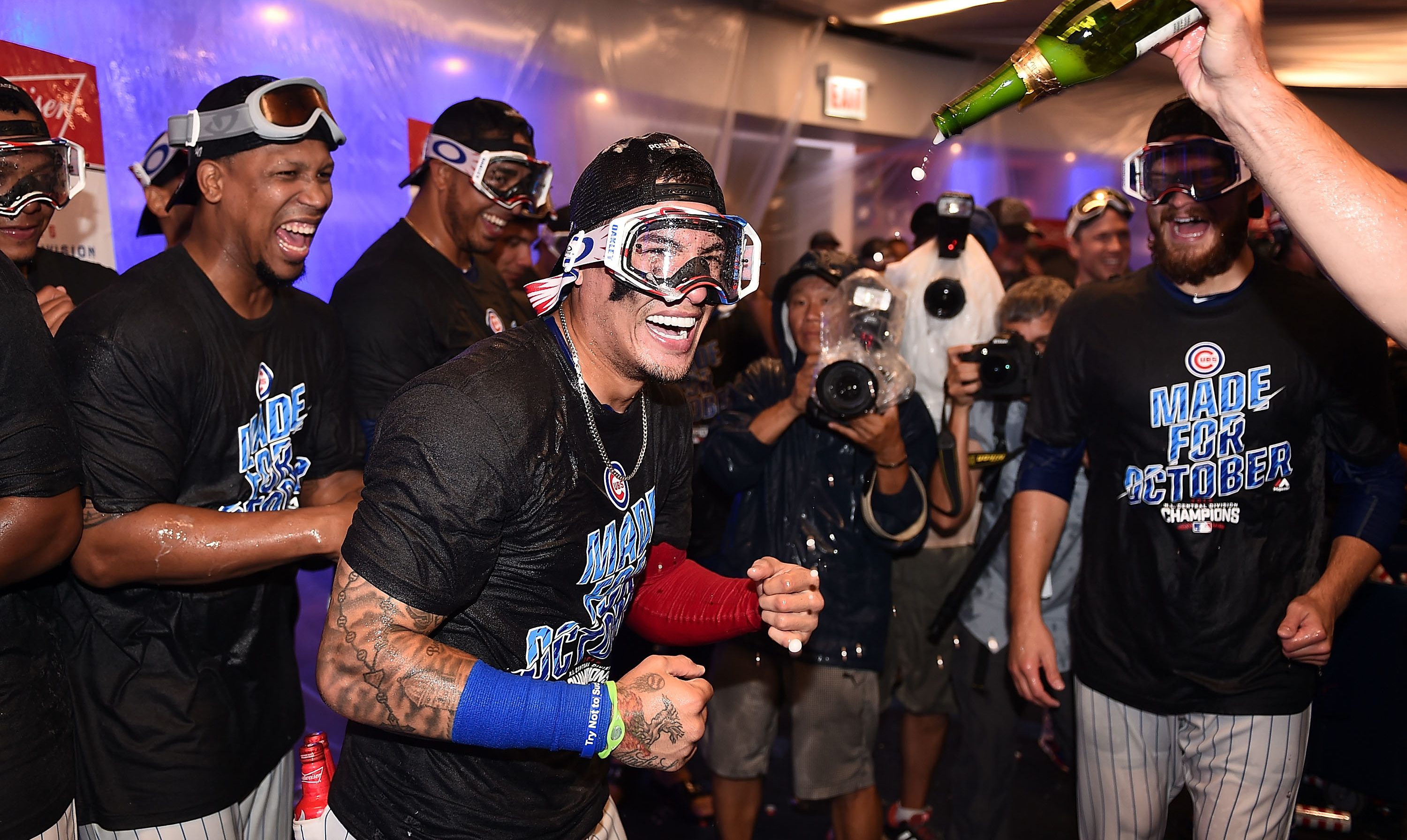 The Cubs celebrate their NL Central crown