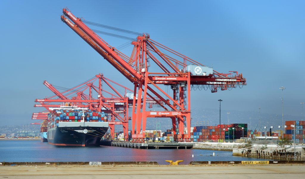 Hanjin ships stuck off the coast of Long Beach are unloaded Saturday