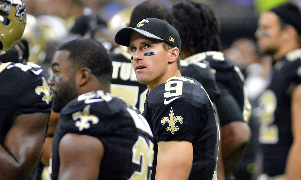 Sep 1 2016 New Orleans LA USA New Orleans Saints quarterback Drew Brees looks at the scoreboard during the second quarter of the game against the Baltimore Ravens at the Mercedes Benz Superdome. Mandatory Credit Matt Bush-USA TODAY Sports