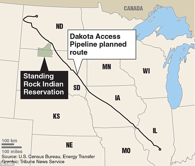 The Dakota Access Pipeline would snake through four US states Iowa North Dakota South Dakota and Illinois where it can be shipped to other parts of the country