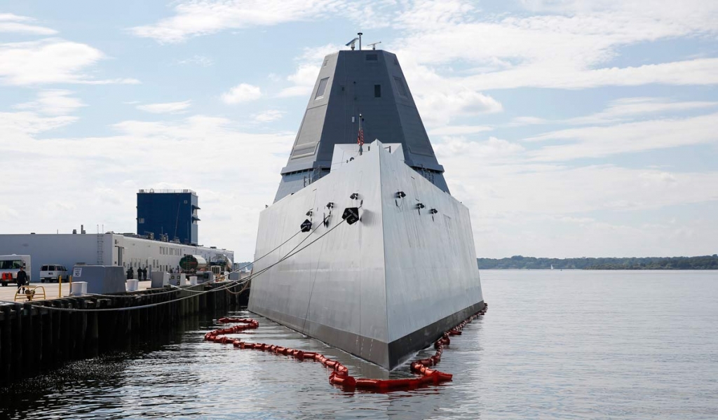 The USS Zumwalt sits at dock at the naval station in Newport R.I. Friday Sept. 9 2016