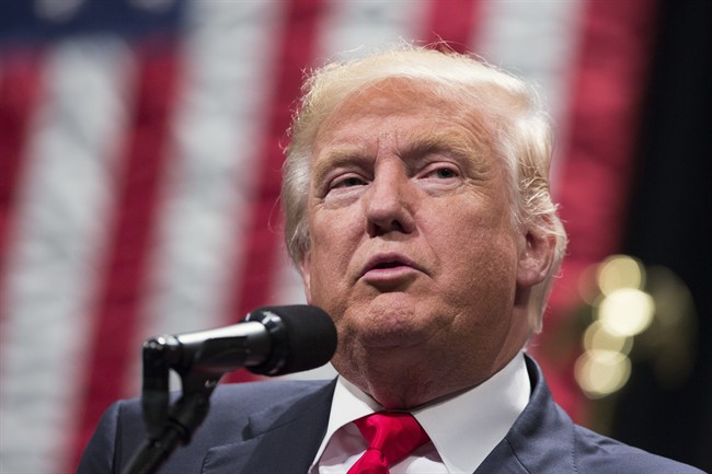 Republican presidential candidate Donald Trump speaks during a campaign rally in Toledo Ohio. In the final sprint to Election Day Donald Trump faces a daunting series of roadblocks in the minds of Americans as he tries