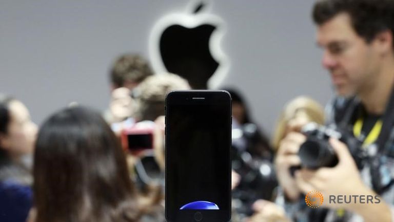 The iPhone 7 is shown on display during an Apple media event in San Francisco California. REUTERS