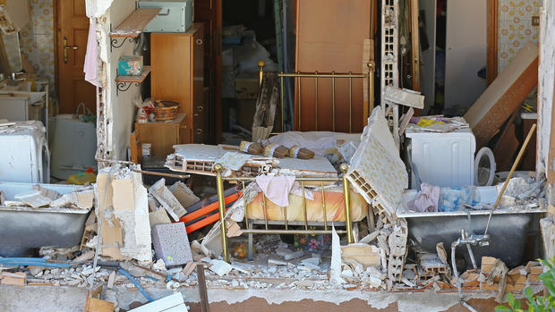 The interior of an house is seen in Amatrice following an earthquake central Italy