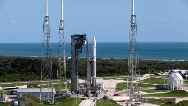 The rocket carrying Nasa's Osiris Rex spacecraft on the launchpad at Cape Canaveral