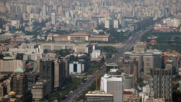 The skyline of Beijing in China.
   
 

  Enlarge  Caption