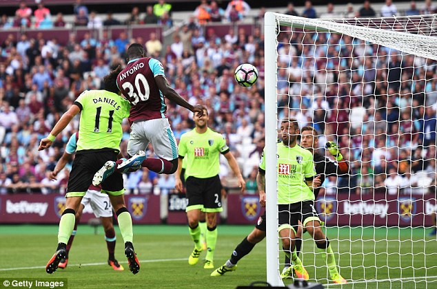 The winger rose highest at the back post to give West Ham three points on Sunday