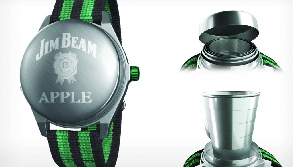 This is the Jim Beam Apple Watch a wearable drinkable accessory