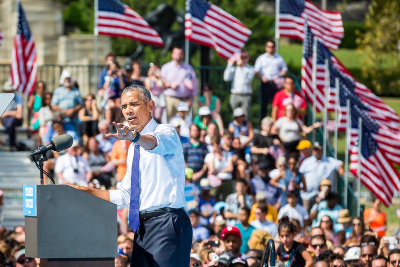 Thom Carroll  PhillyVoicePresident Barack Obama spoke at a campaign event for Hillary Clinton at Eakins Oval in Philadelphia Tuesday Sept. 13 2016