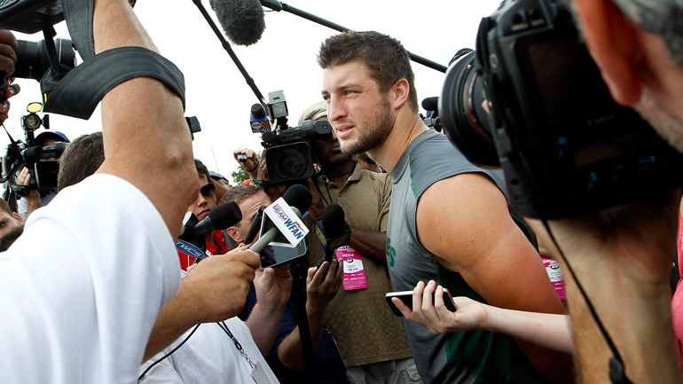 Tim Tebow at Jets training camp