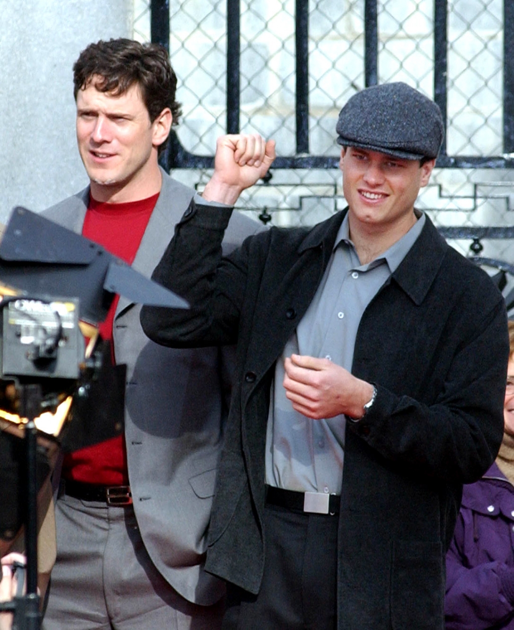 Tom Brady and Drew Bledsoe at the Patriots’ Super Bowl celebration