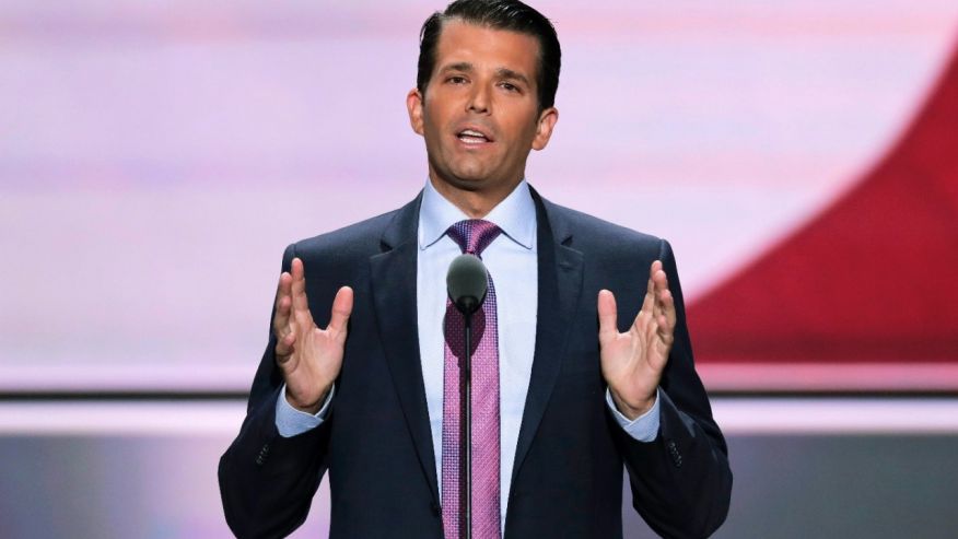 Donald Trump Jr. son of Republican presidential candidate Donald Trump speaks at the Republican National Convention in Cleveland