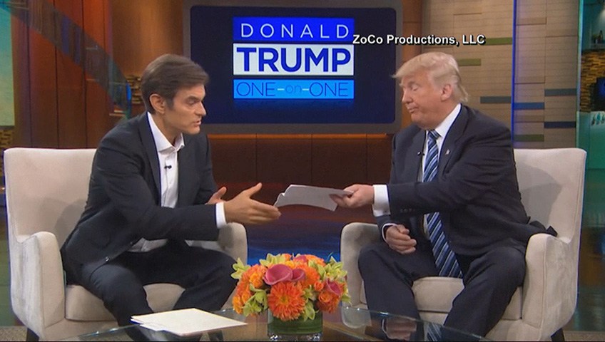 Dr. Oz says Trump will appear on his show and talk about his medical status