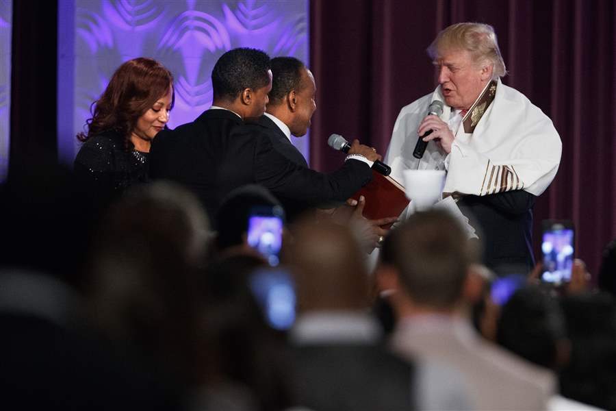 Donald Trump tries sincere words in Detroit black church because why not