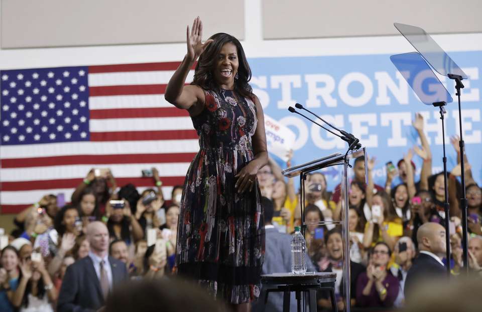 Michelle Obama makes campaign trail debut for Clinton