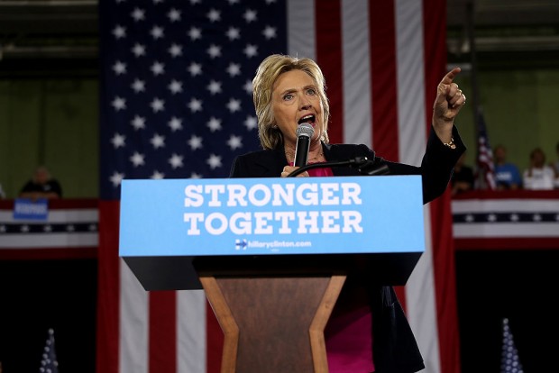 Democratic presidential nominee former Secretary of State Hillary Clinton speaks during a voter registration rally at the University of South Florida