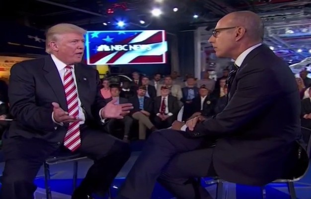 Matt Lauer interviewing Donald Trump