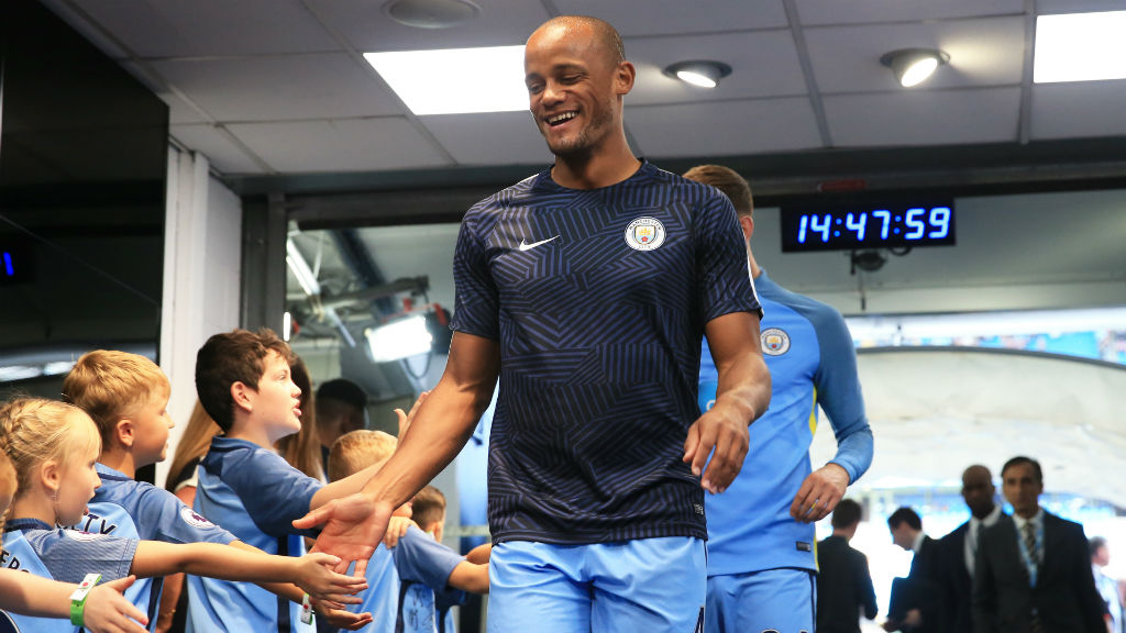 BIG SMILES Vincent Kompany made his return to the match day squad in City's win over Bournemouth