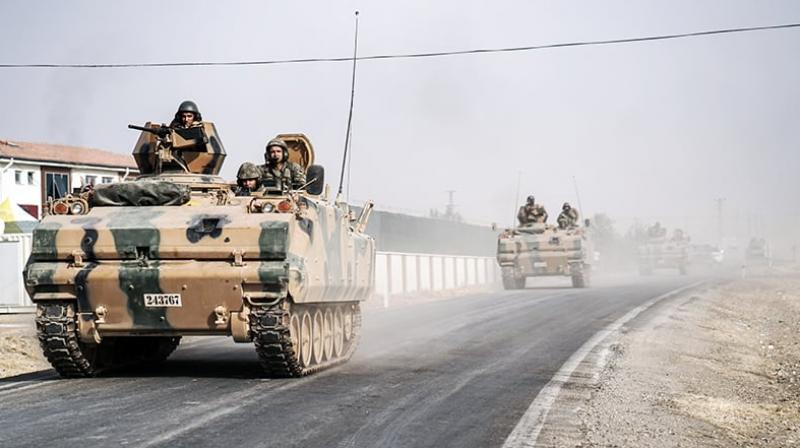 The Turkish fatalities came after Turkish troops and allied Syrian rebels on Sunday expelled IS from the last strip of territory the militant group controlled along the Syrian Turkish border