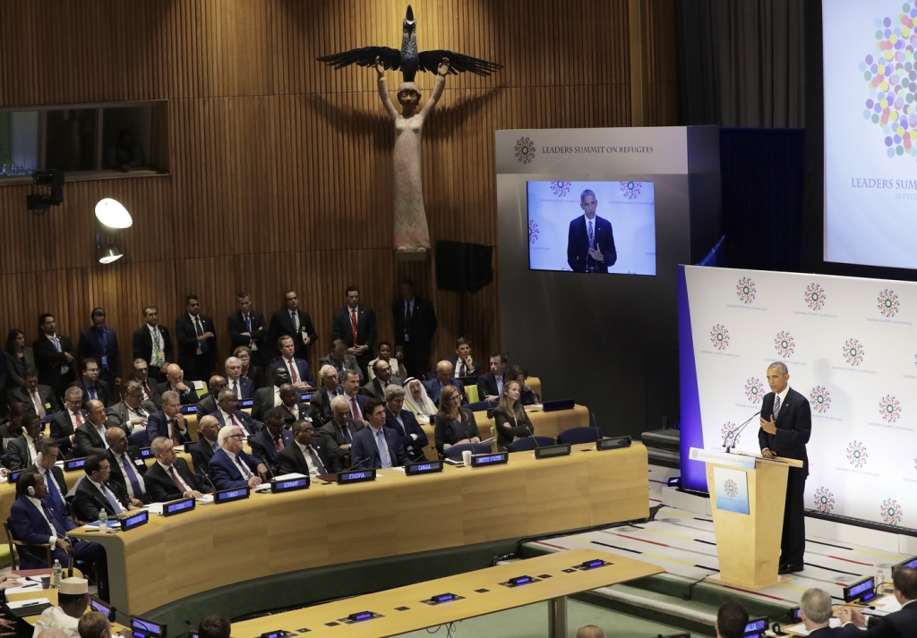 U.S. President Barack Obama speaks during the Leaders’ Summit on Refugees on Sept. 20 2016. AP  Carolyn Kaster