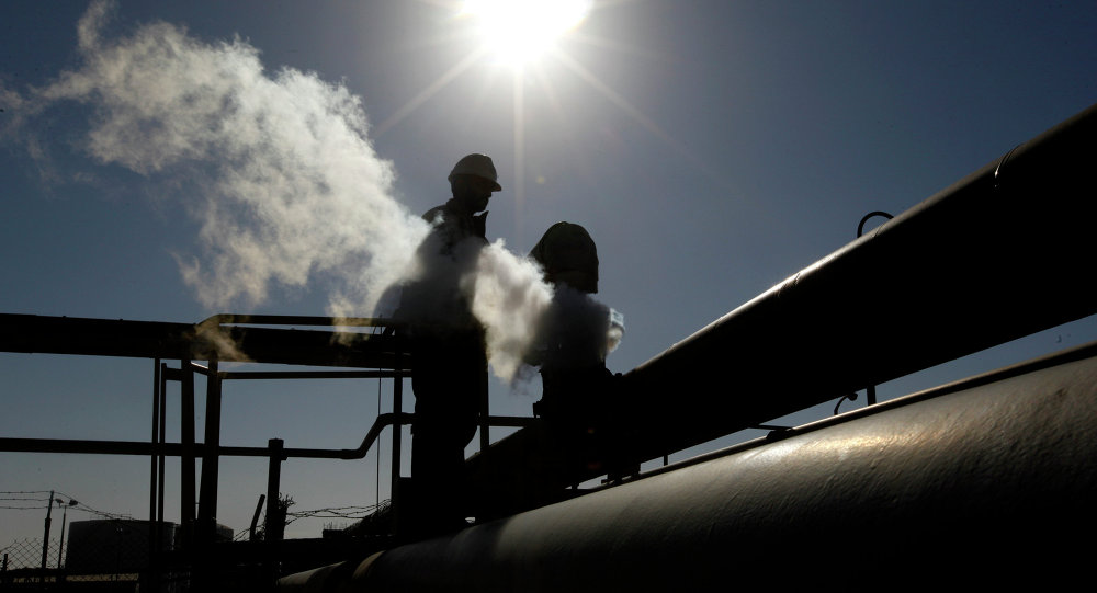 A Libyan oil worker works at a refinery inside the Brega oil complex in Brega eastern Libya