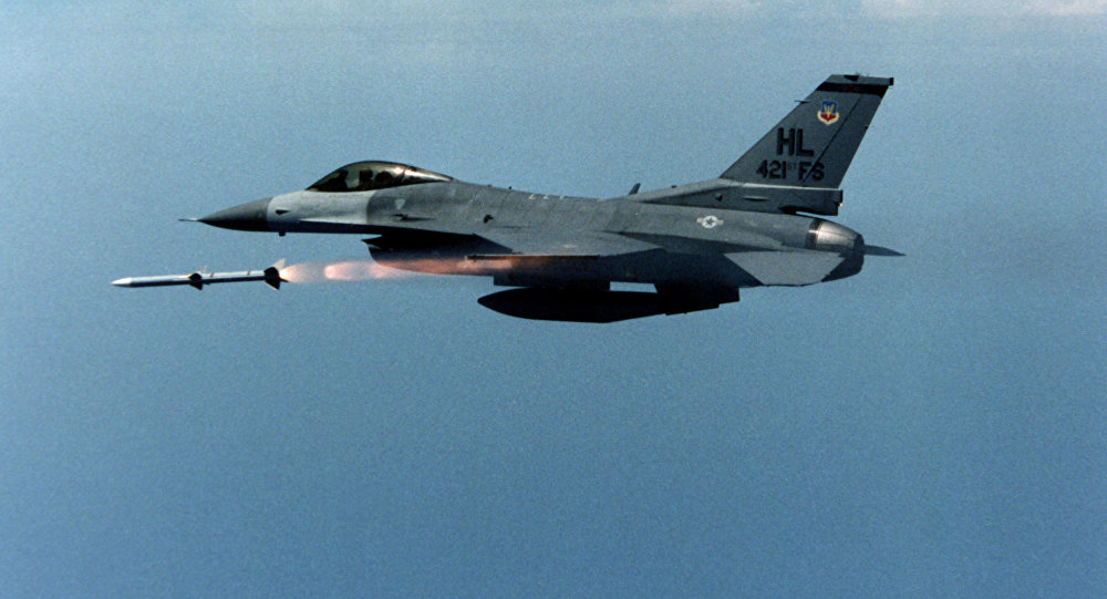 US air force F-16 jet fighter