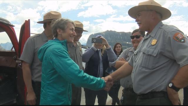 US Secretary of the Interior Sally Jewel spent the morning with Glacier Park scientists and stakeholders