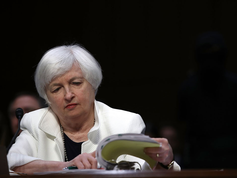 Federal Reserve chair Janet Yellen. Most of the U.S. central bank's 12 districts around the country reported wage pressures remained'fairly modest and were expected to remain so over the coming months the Fed said in its Beige Book report of anecd