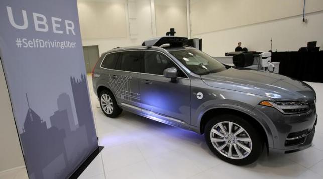 Uber`s Volvo XC90 self driving car is shown during a demonstration of self-driving automotive technology in Pittsburgh