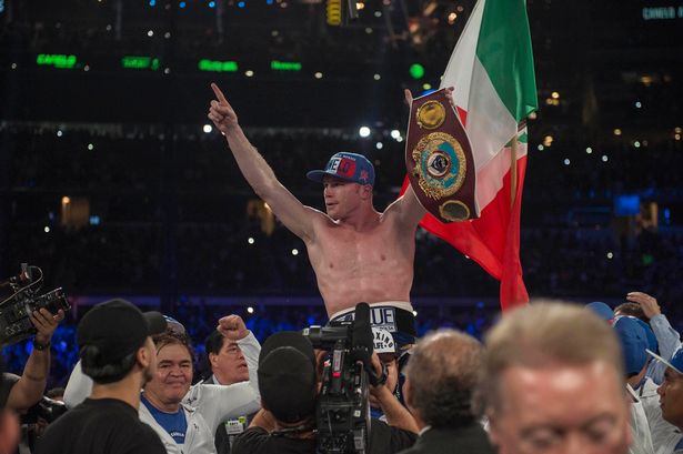 USA Today Sports  Reuters
anelo Alvarez celebrates his win over Liam Smith