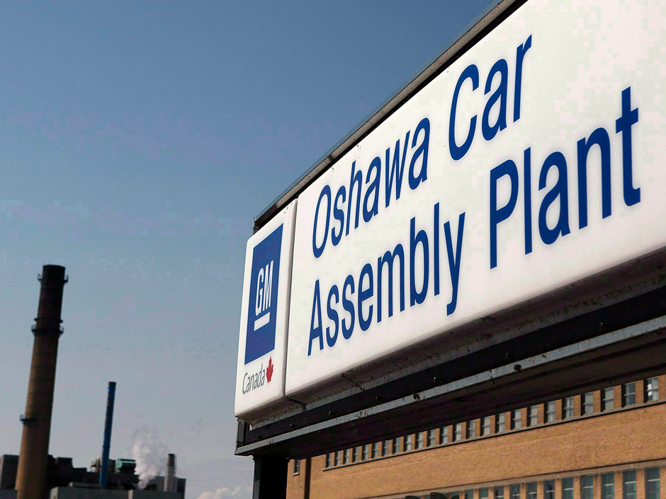 General Motors car assembly plant in Oshawa