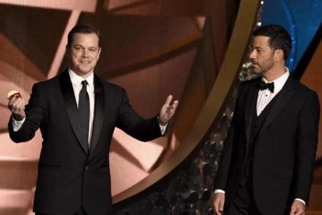 Matt Damon delighted in Jimmy Kimmel’s Emmy loss