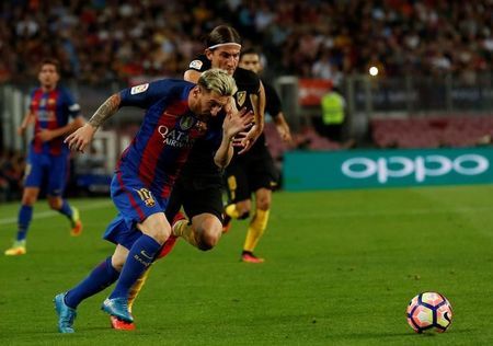 Football Soccer- Barcelona v Atletico Madrid- Spanish La Liga Santander- Camp Nou stadium