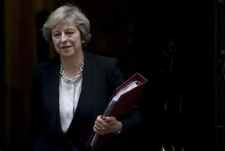 Britain's Prime Minister Theresa May leaves Downing Street in London