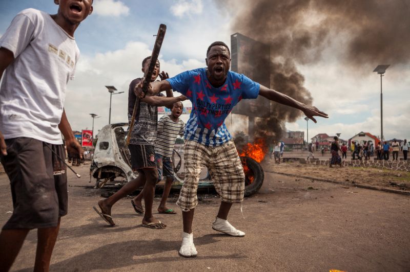 Hundreds of Congolese demonstrators took part in an opposition rally in Kinshasa