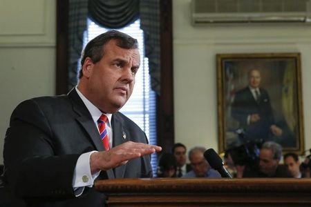 New Jersey Governor Christie speaks during a news conference in Trenton New Jersey