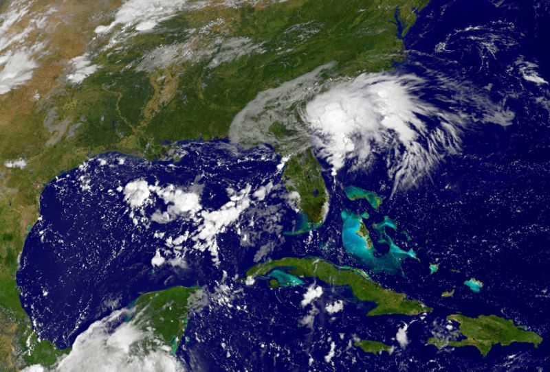 Satellite image shows Tropical Storm Julia off the Southeast coast of the US