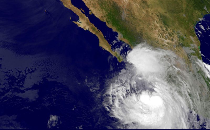 Tropical Storm Newton off the western coast of Mexico