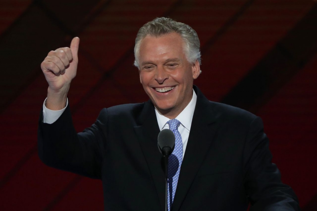 Virginia Gov. Terry Mc Auliffe speaks at the Democratic convention.     Alex Wong  Getty Images