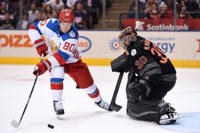 Vladislav Namestnikov left scored on Matt Murray. Click