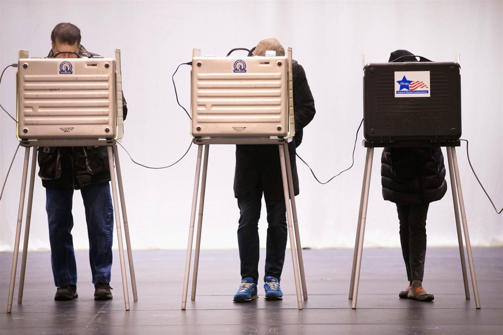 Image Voters Go To The Polls In Illinois Presidential Primary