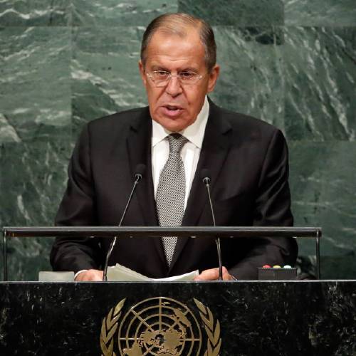 Minister Sergey Lavrov addresses the 71st session of the United Nations General Assembly at U.N. headquarters Friday Sept. 23 2016