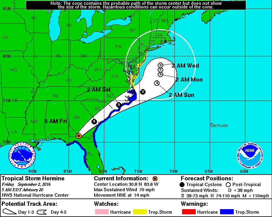 Weekend cooldown starts today in Lancaster County; Tropical Storm Hermine makes landfall in Florida