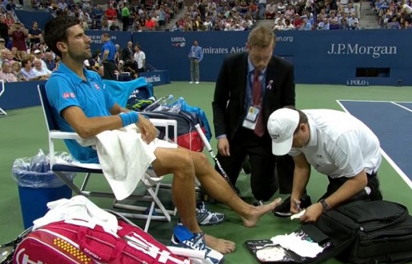 Novak Djokovic foot