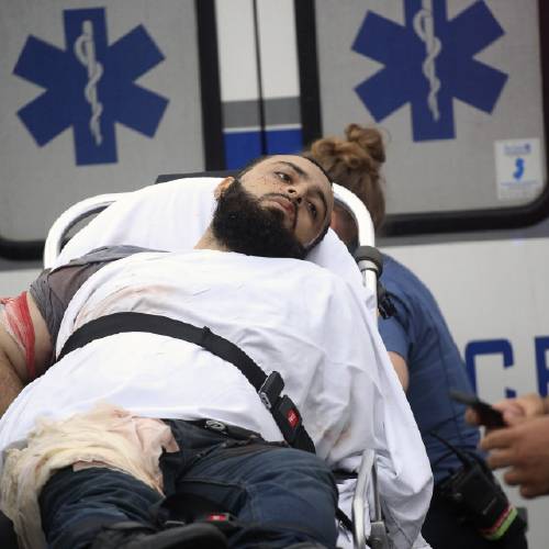 Rahami is taken into custody after a shootout with police Monday Sept. 19 2016 in Linden N.J. Rahami was wanted for questioning in the bombings that rocked the Chelsea neighborhood of New York and the New Jersey shore town of Seasid